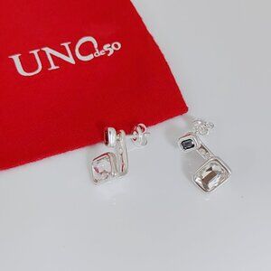 UNO de 50 Earring Boa Multi-purpose Earrings with gray and white crystal